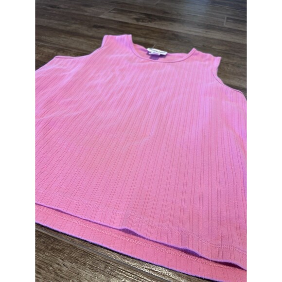 Pendleton tank top women’s size XL pink 100% cotton knit shirt sleeveless ribbed - Picture 3 of 6